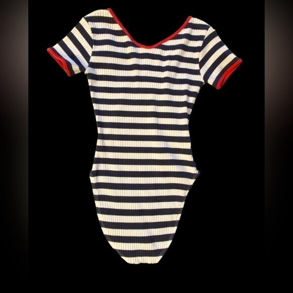 Limited Red, white & blue vintage ribbed bodysuit, 4th of July, patriotic wear M - Picture 6 of 10